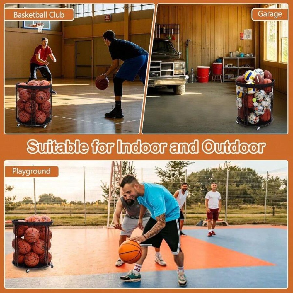 Heavy Duty Ball Storage Bin Ca - Sports Equipment Volleyball 评论和价格