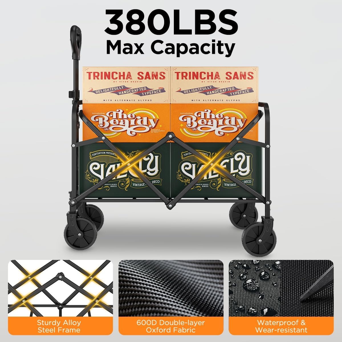 380LBS All Terrain Heavy Duty  - Sports Equipment Trolley 评论和价格