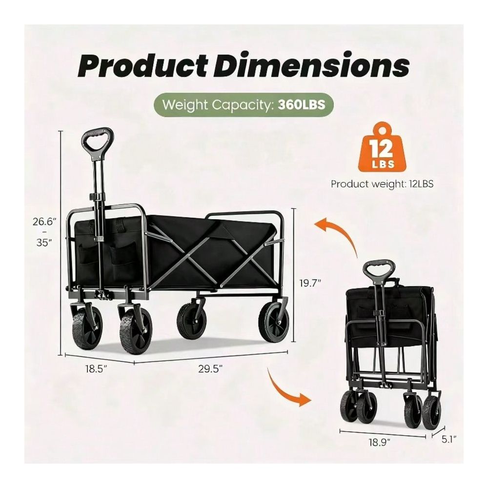 1pc Heavy Duty Collapsible Fol - Sports Equipment Trolley 评论和价格